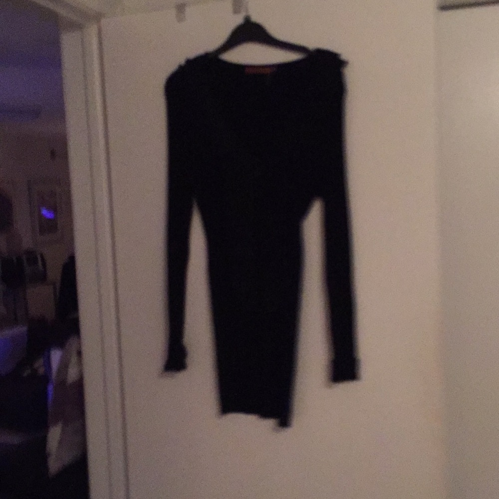 Belldini zip up sweater w/ruffles